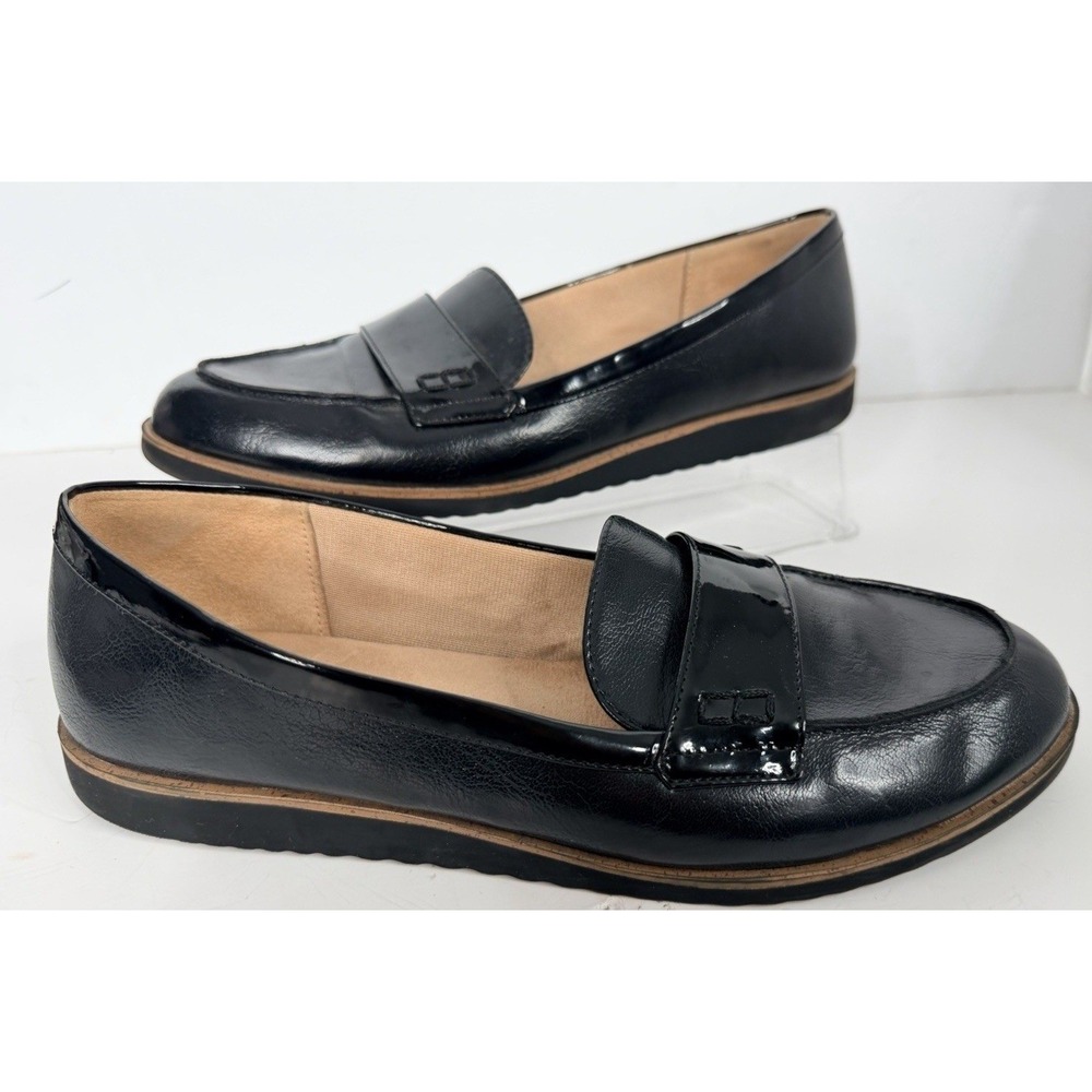 LifeStride Zee Black Patent Loafers Womens 8.5M Velocity 2.0 Comfort Shoes